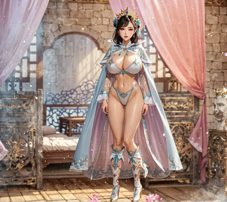 chinese princess, Beautiful fantasy queen,  Huge Breasts, Gorgeous role play, ((Beautiful fantasy queen)), Anime Goddess, Complex clothing,  Gorgeous priest costumes Priest costumes, Sexy all over, Popular topics on cgstation, Highly detailed full body, Ve...