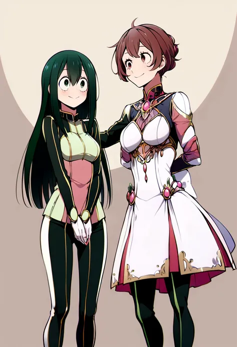 Asui_Tsuyu and Uraraka Ochaco standing next each other