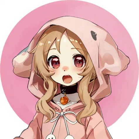 cartoon girl in a pink hoodie and a pink hoodie, umaru-chan, , pretty girl, little lolita girl, cute anime style, cute anime cat...