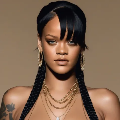 Rihanna1024, braided hair, (naked tits covered in cum:1.3 NFV((after blowjob)), ((cum on face)), , trending on artstation, sharp focus, Studio photo, complex parts, very detailed, Greg Rutkowski   