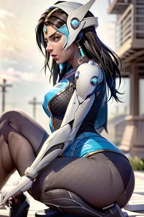 ((Realistic lighting, Best quality, 8K, Masterpiece: 1.3)), Focus: 1.2, 1girl, Perfect Body Beauty: 1.4, Slim Abs: 1.1, ((Dark Brown Hair)), (Symmetra: 1.4), (Outdoor, Night: 1.1), City Street, Super Fine Face, Fine Eyes, Double Eyelids, (((blowjob, sexy b...