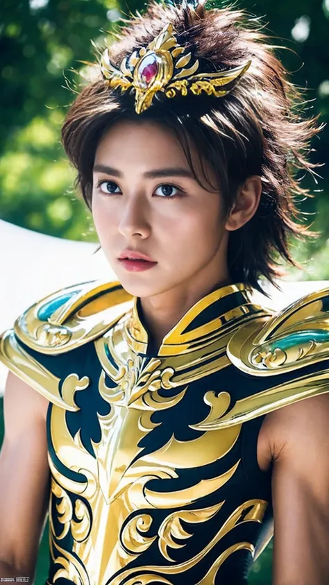 masterpiece, highest quality, super detailed, hyper real, ((seiya)), male,perfect face, front view, cinematic lighting, whole bo...