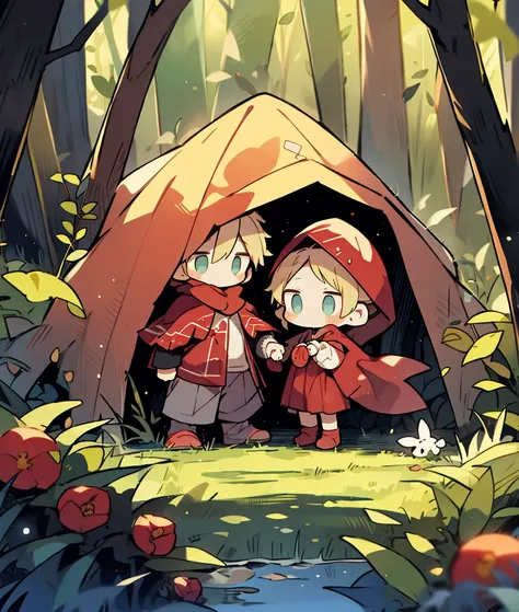 little red riding hood and the boy、little、in the forest