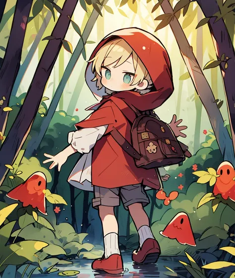 Little Red Riding Hood and the Boy、Little、in the forest