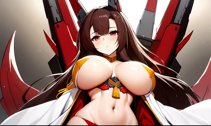 akagi_(azur_lane), azur_lane, 1girl, red_eyes, brown_hair, bikini, big breasts, beautiful body