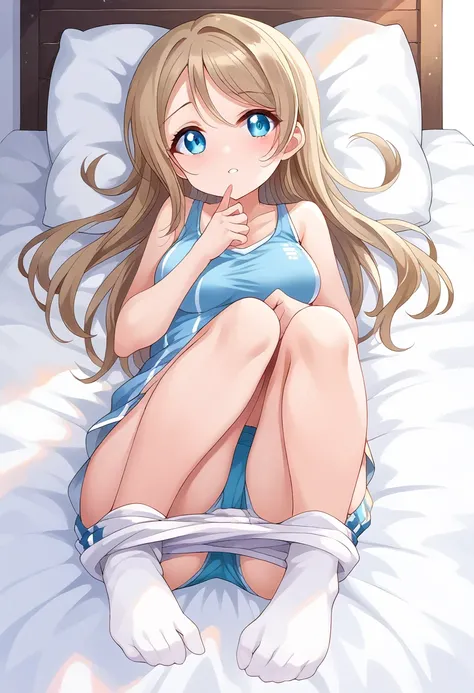 score_9, score_8_superior, score_7_superior, score_6_superior, score_5_superior, score_4_lovelive＿sun shine＿Watanabe＿Yao＿Gym suit＿Bloomer Style_Lie down in bed_View your viewers