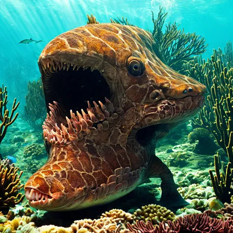 underwater monster, scary, horror, abomination.