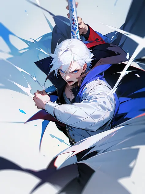 Vergil Devil may cry with white hair 