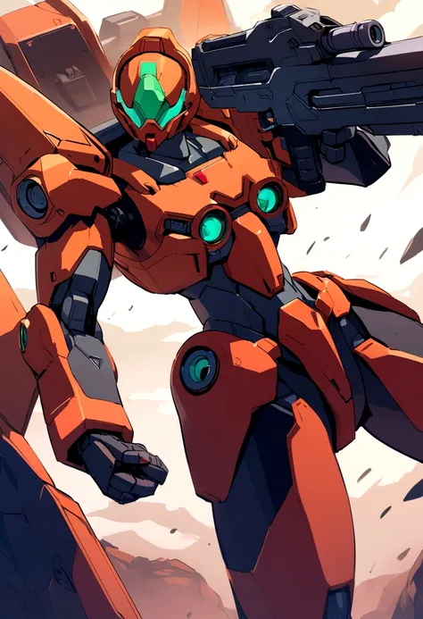 samus amran in mecha suit guns fire of