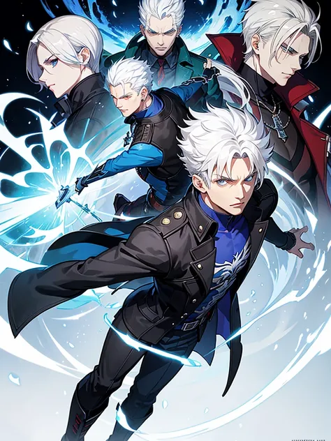 Vergil Devil may cry with white hair 