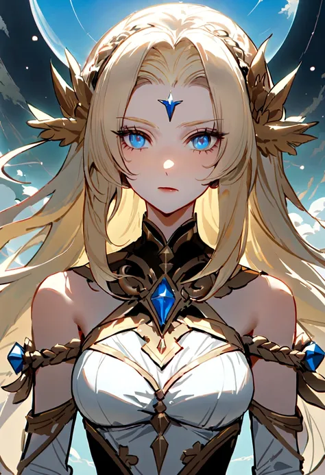 （Huang Li、high quality、Extremely detailed），Constellation - Goddess Capricorn，Giant wild sheep，Woman petting wild sheep，Similar to Latin goodness，brave，capricious，Productivity，The face of enterprising and humanitarianism，Blonde short hair，Ancient Greek cost...