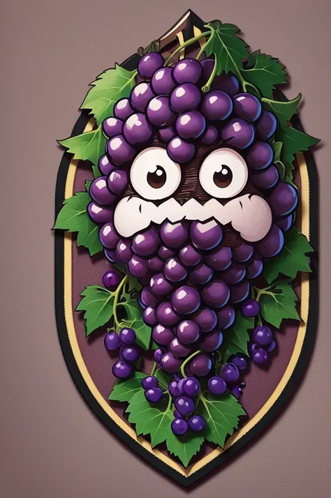 Draw a scary grape juice drawing to use as a troop patch