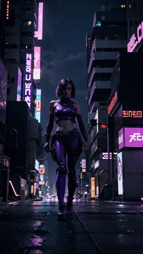 Purple animated cyberpunk background