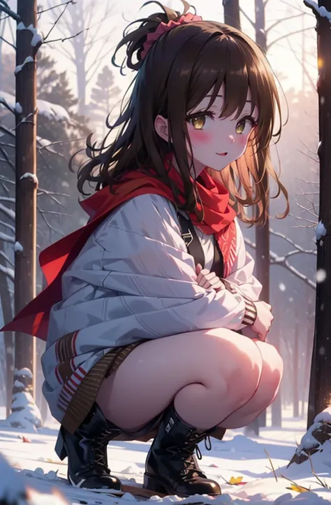 Follow Us, Yuki mandarin orange, (Brown eyes:1.5), Brown Hair, hair ornaments, hair Scrunchie, Long Hair, pink Scrunchie, Scrunchie, (Flat Chest:1.2),smile,,smile,blush,White Breath,
Open your mouth,snow,Ground bonfire, Outdoor, boots, snowing, From the si...