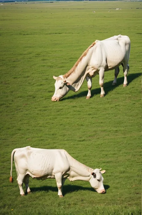 Great cow grazing