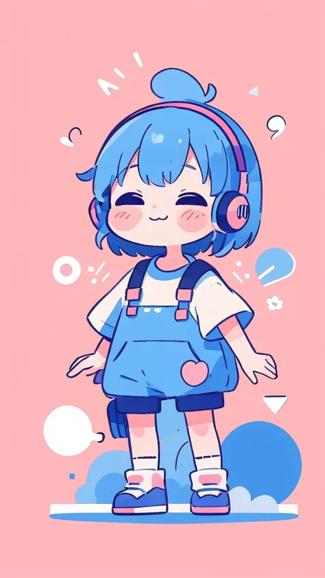 pop、bright、colorful, 1 female, light blue hair,　short hair、happy,cute, animation style, kawaii, clearly, colorful cyberpunk, bub...