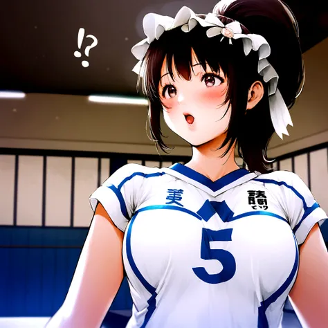 Japanese girl in white and blue uniform, Wearing a volleyball jersey, mayuri shiina, chiho ashima, Young and sexy gravure idol, Young Gravure Idol, kimi takemura, realistic Young Gravure Idol, fujita goro!, Yoshitomo Nara, For whom?