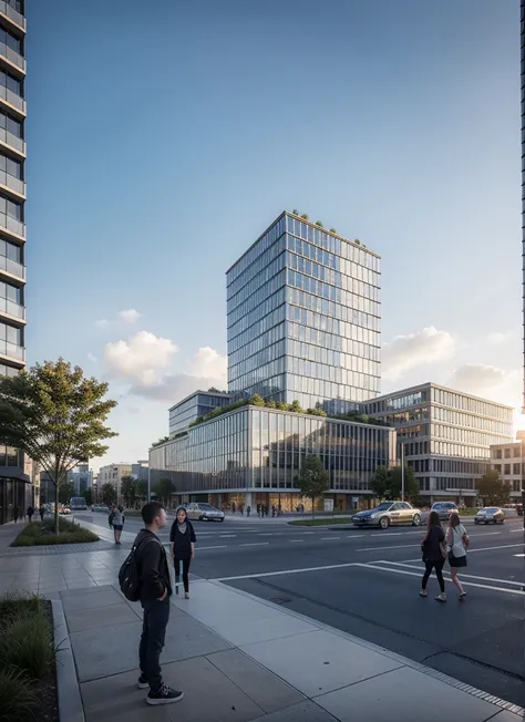 laowang, buildings that are next to each other, skybridge towers, lumion render, two towers, two giant towers, architectural vis...