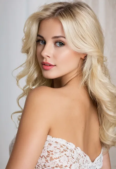 a beautiful, seductive blonde European girl