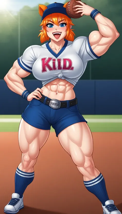 muscle kid girl baseball