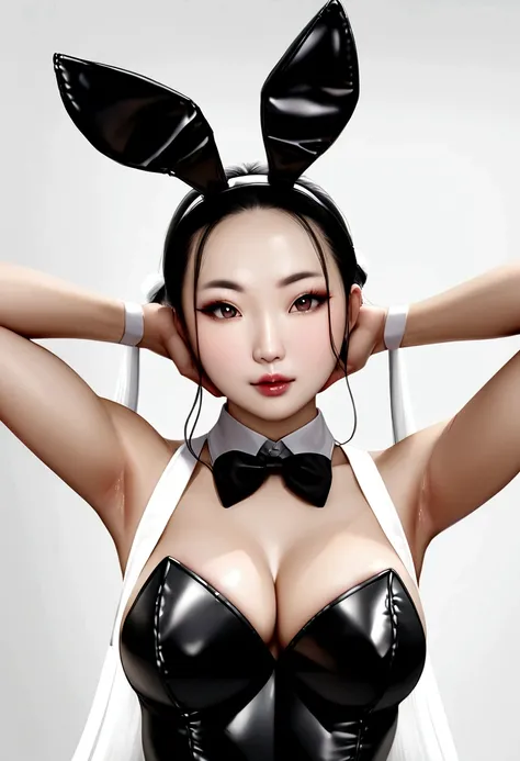 arafed asian woman in Bunny ears and a black and white dress, Bunny girl, with Bunny ears, with big Bunny ears, ultrarealistic sweet Bunny girl, Bunny ears, Gorgeous Chinese Model, with long floppy Bunny ears, Bunny ears, Playboy Bunny, with bunny Bunny ea...