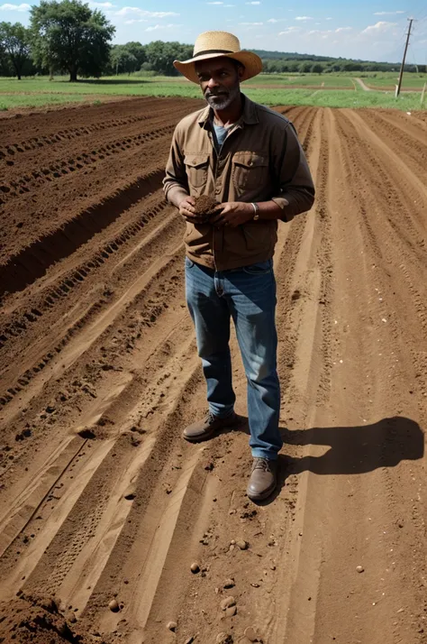 A man and his soil in bottam 