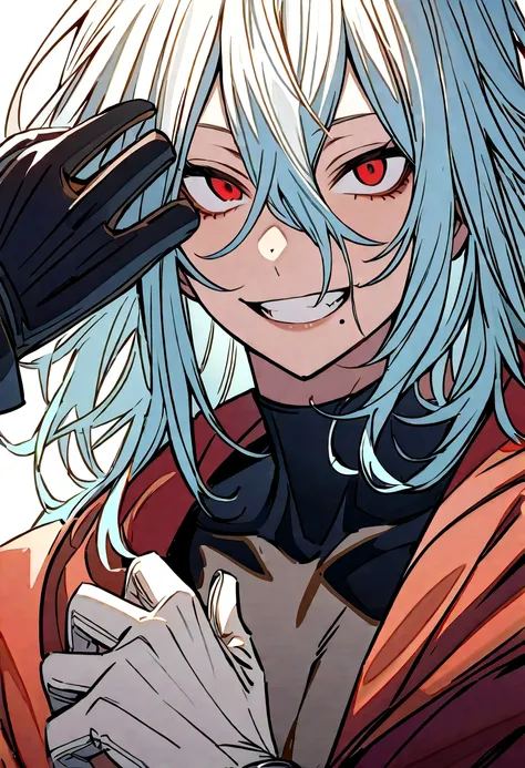 tomura_shigaraki, blue hair, red eyes, bangs, hair between eyes, scar, scar on face
tomura_shigaraki, blue hair, bangs, hair between eyes, scar, scar on face, gloves, white gloves, disembodied limb, covering face
tomura_shigaraki, white hair, red eyes, mes...