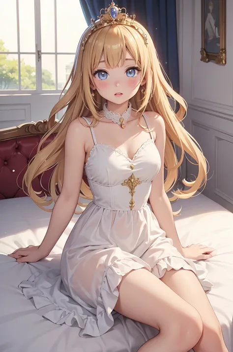 masterpiece, best quality, highres, perfect pixel, depth of field, 1girl, single, beautiful anime girl, beautiful artstyle, (beautiful eyes), (detailed face), (blush), anime CG style, good lighting, perfect body, lips parted, glossy lips, 
PRİNCESS、Palace ...