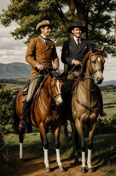 Two gentlemen on horseback