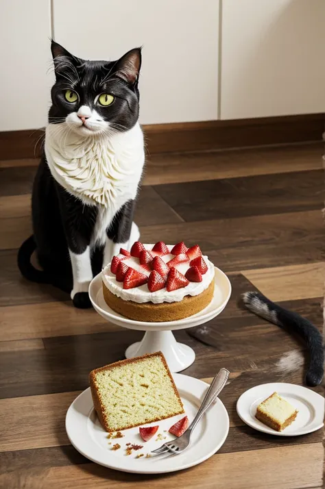 Cat eat cakes