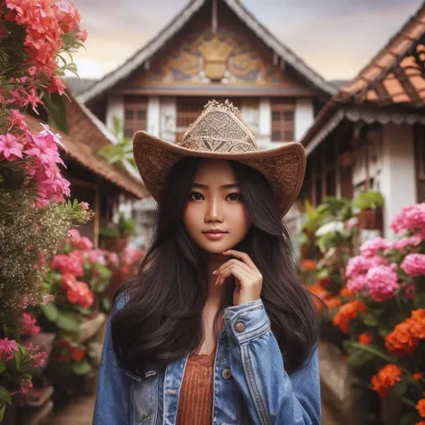 Beautiful realistic Indonesian girl 