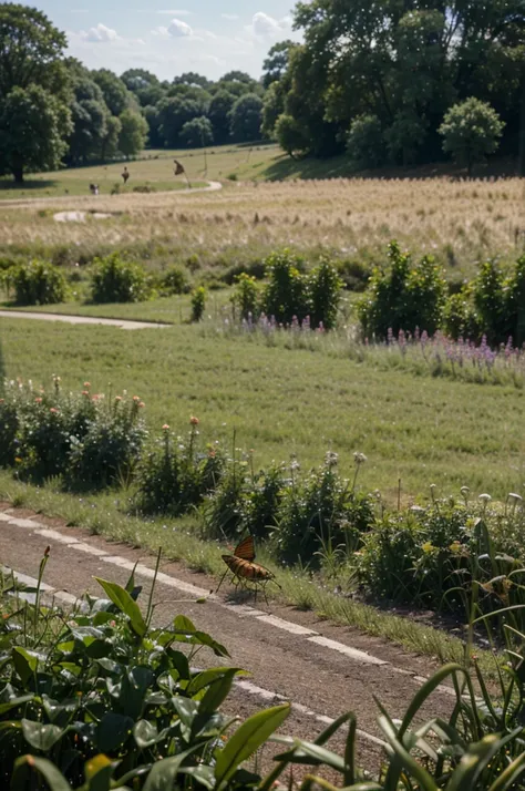 grasshopper and butterfly in landscape mode