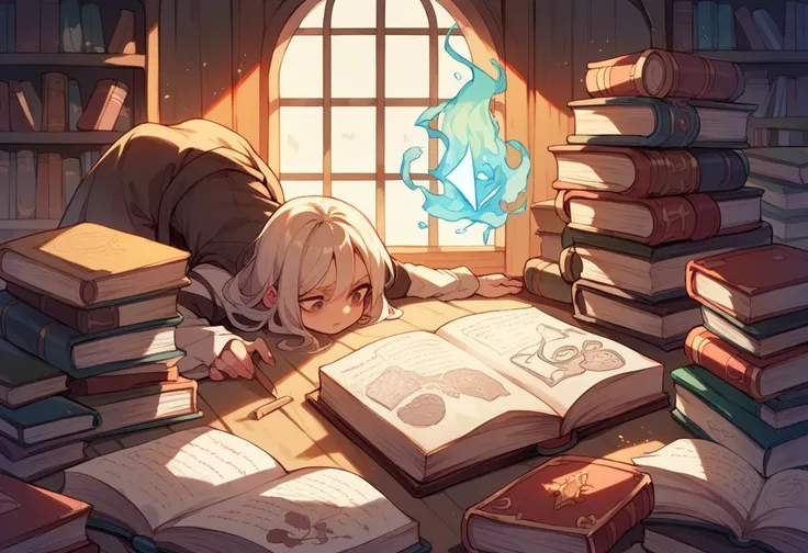 A few books,book of magic,The background is white