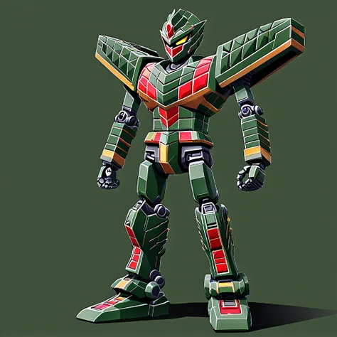 multiversus, full body, kamen rider, robot crocodile motif, dark green colour