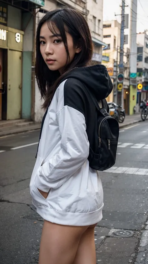 Vietnam girl, normal, enegry, simple, wearing hoddie