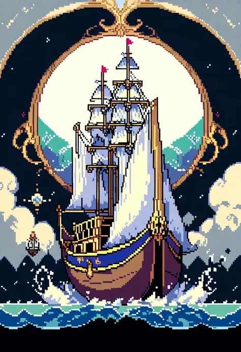 make a small pixel art boat