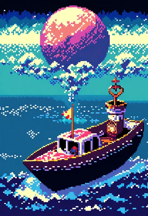 make a pixel art boat