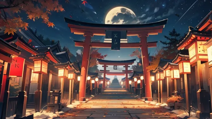 thousand torii gates,autumn,evening,nostalgic