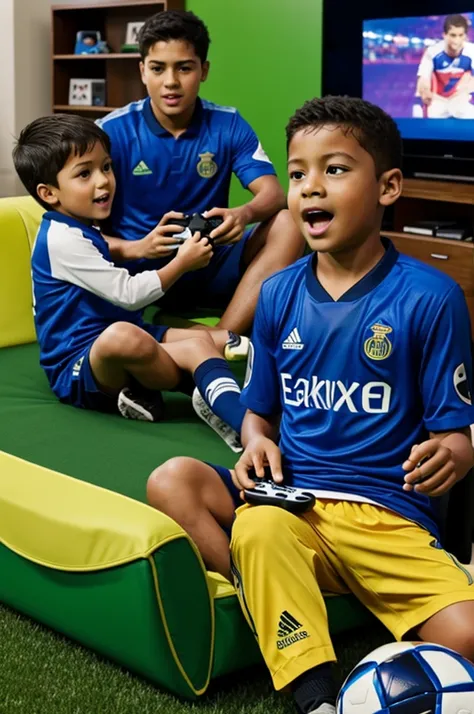 Children playing FIFA on an xbox?
