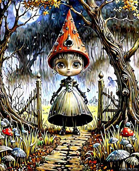 Cartoons "Over the Garden Wall"in a Luis Royo Style, 3D,HDR,16K.