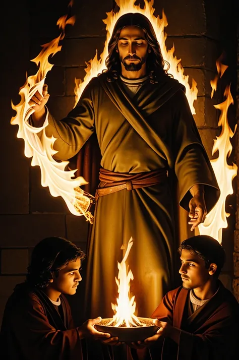 Jesus burning Saint Joseph