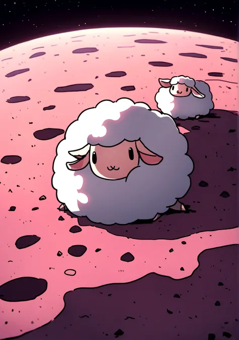 Lunar Surface, Very cute happy sheep,
