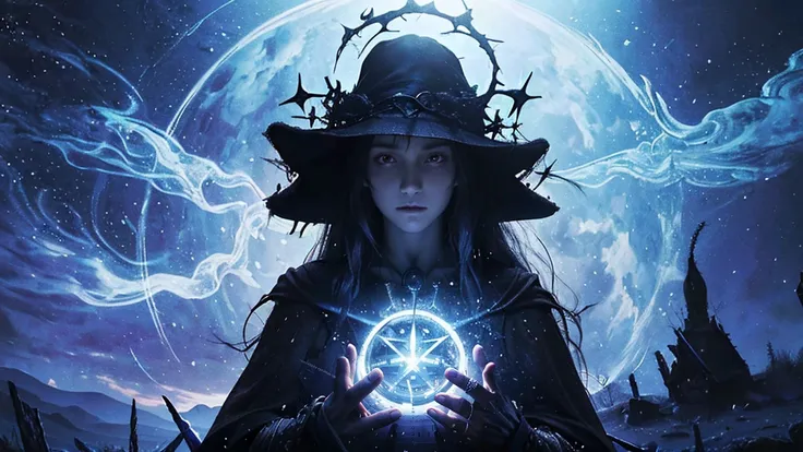 1girl, (witchcore, witchcraft, pagan, mystical, nature, occult) , magician, spell magic, magic circle, ((magic in hand)),(master...