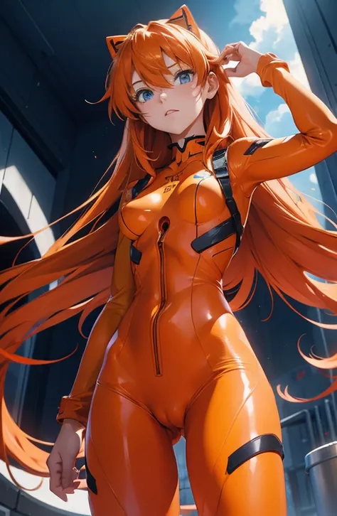 (masterpiece), best quality, expressive eyes, perfect face, Asuka Langley from Evangelion. fantasy, Similar character from anime. offering her pussy, small breast, , perfect camel toe, perfect pussy, focos on pussy, micro panties, exhibitionism, masturbati...