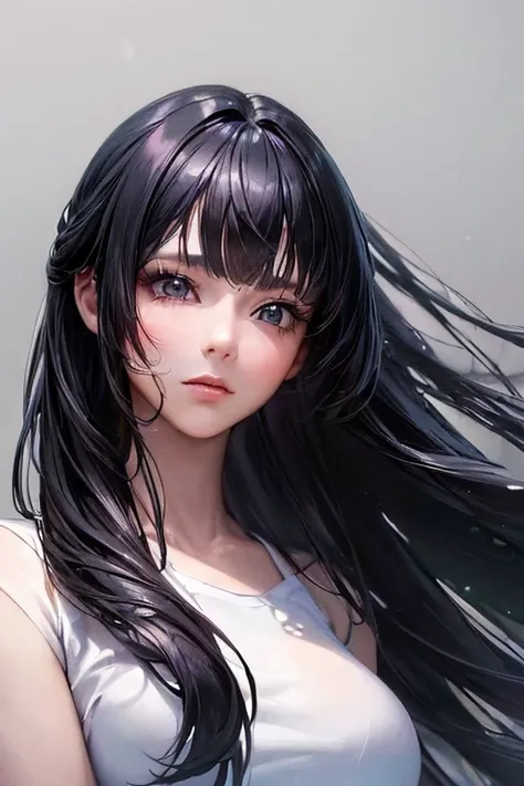 (masterpiece, high quality, lifelike, Ultra realistic, Remarkably high quality, photorealistic:1.5), Anime Girl with Black Long Hair minimalist logo design bright colors, high quality, extreme quality, super detailed 