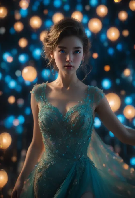 Evening Dress, theater, by Tyler Shields and Brandon Woelfel, 35mm photograph, bokeh, best quality, masterpiece, very aesthetic, perfect composition, intricate details, ultra-detailed