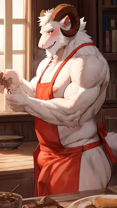 (Best quality: 1.0), (Super High Resolution: 1.0), (masterpiece, best quality:1.2), detailed, detailed hands, detailed eyes, score_9, score_8_up, score_7_up, furry, anthro, ((ram)), ((solo)), grandpa, (about 70 years old), (manly), curved horns, handsome f...