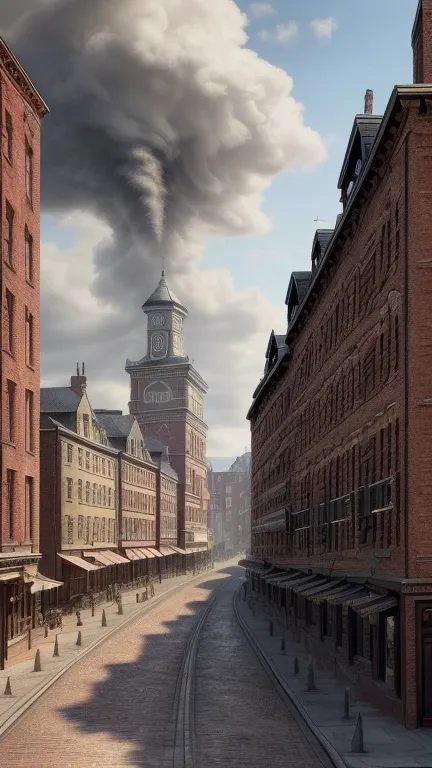 a provincial town in the 19th century, crossroads street,  a bar, a hotel, (best quality,4k,8k,highres,masterpiece:1.2),ultra-detailed,(realistic,photorealistic,photo-realistic:1.37),detailed architecture, cobblestone streets, brick buildings,  wood buildi...