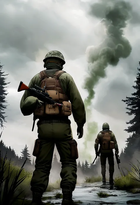 Florest dark, toxic gases, soldier,DayZ