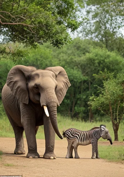 a nature reserve showing an elephant, zebra, and lion made of origami paper that have come to life